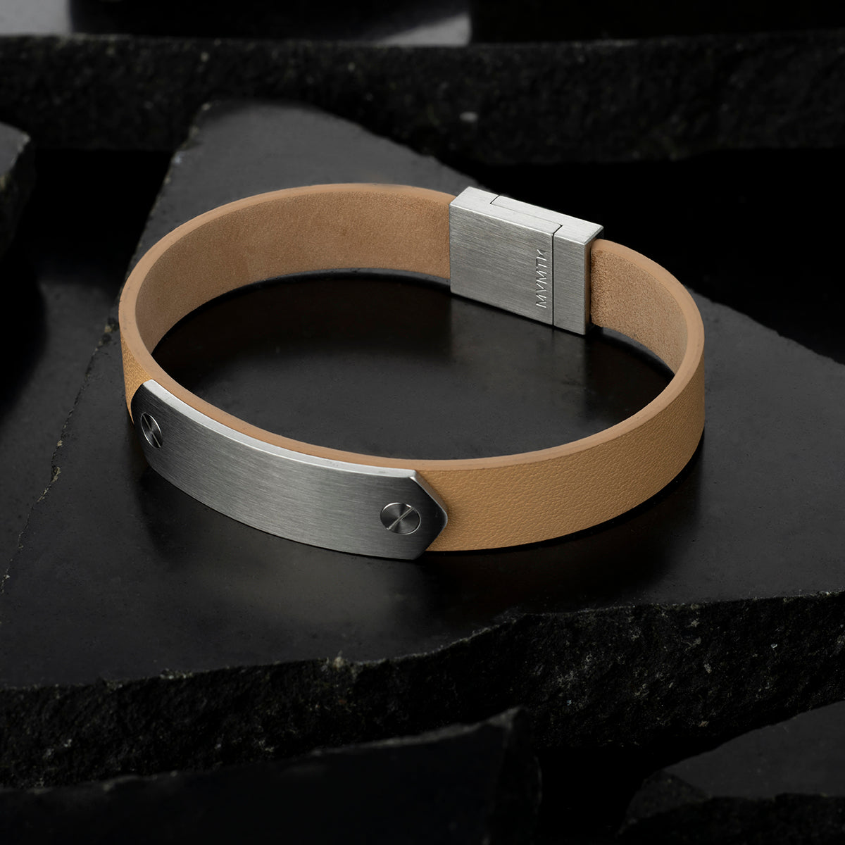 Leather ID Bracelet Tan