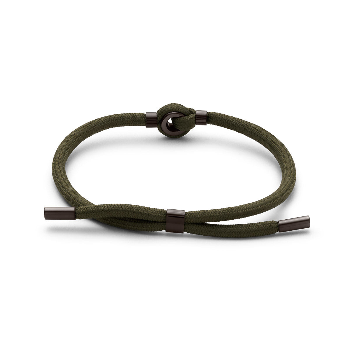 Upcycled Rope Bracelet Green + Gunmetal