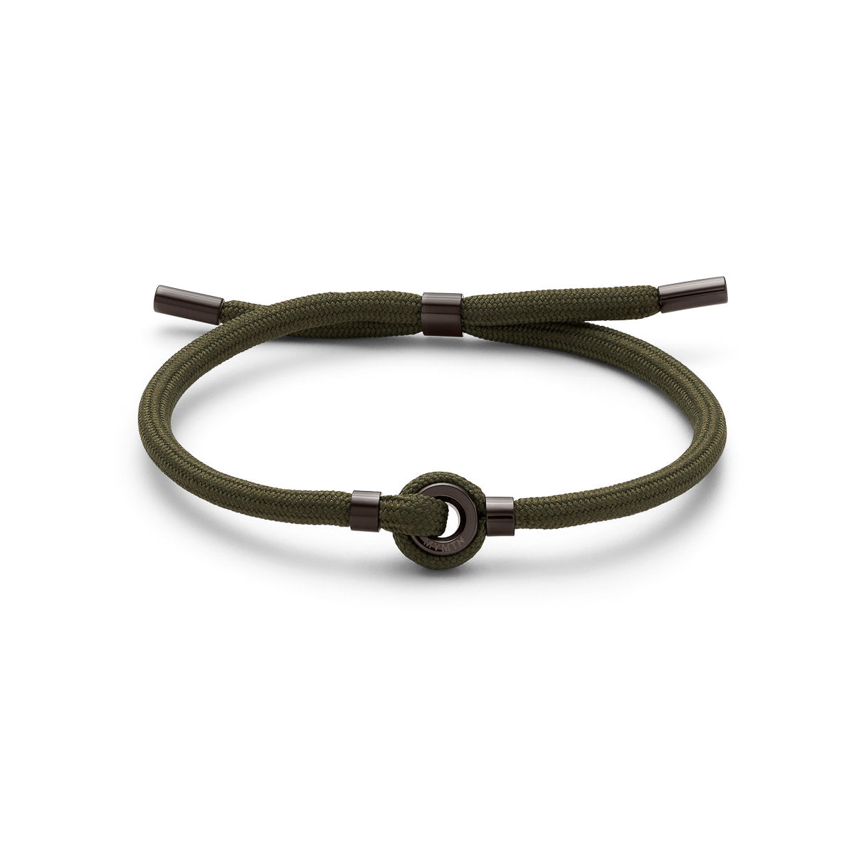 Upcycled Rope Bracelet Green + Gunmetal
