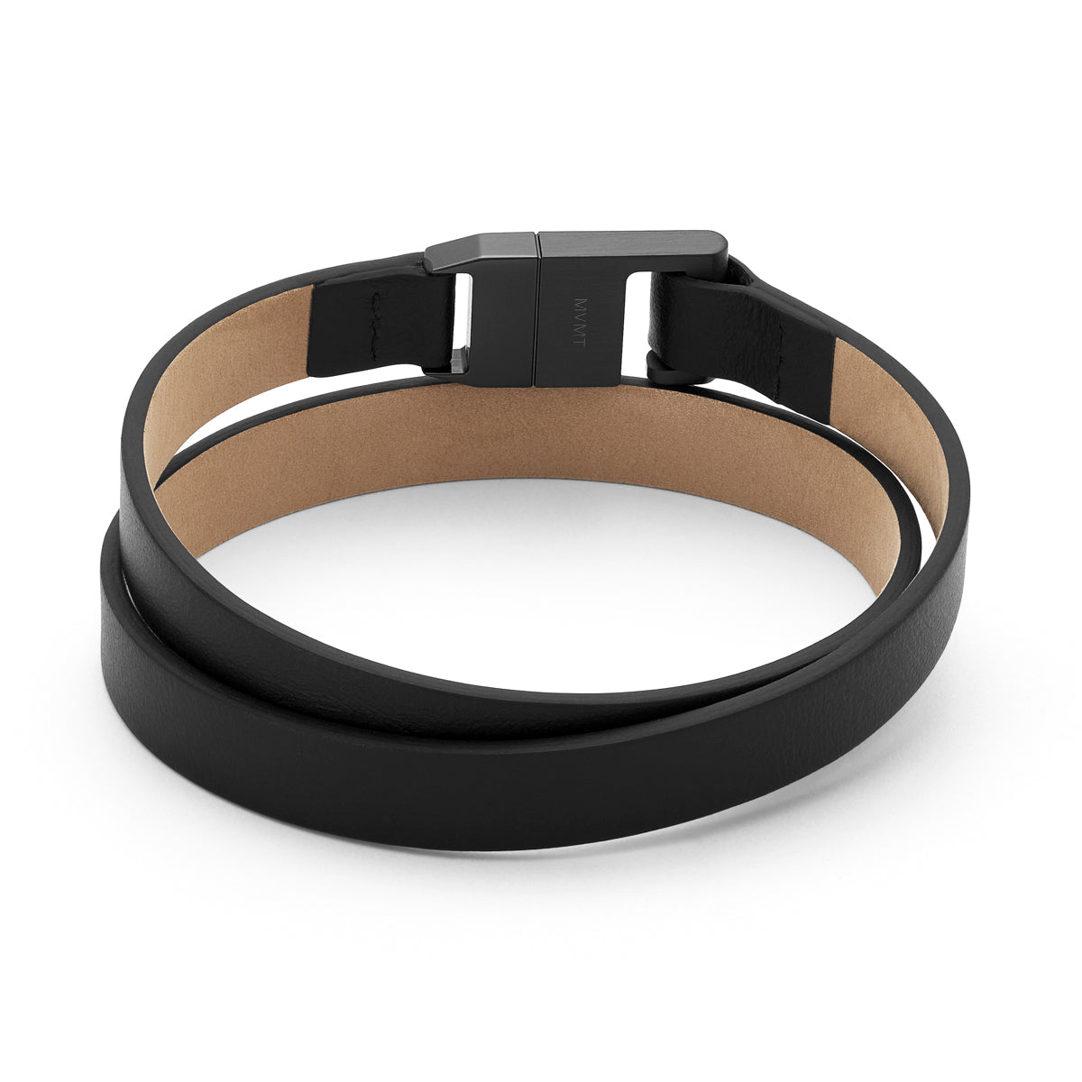 Leather Latch Bracelet Black