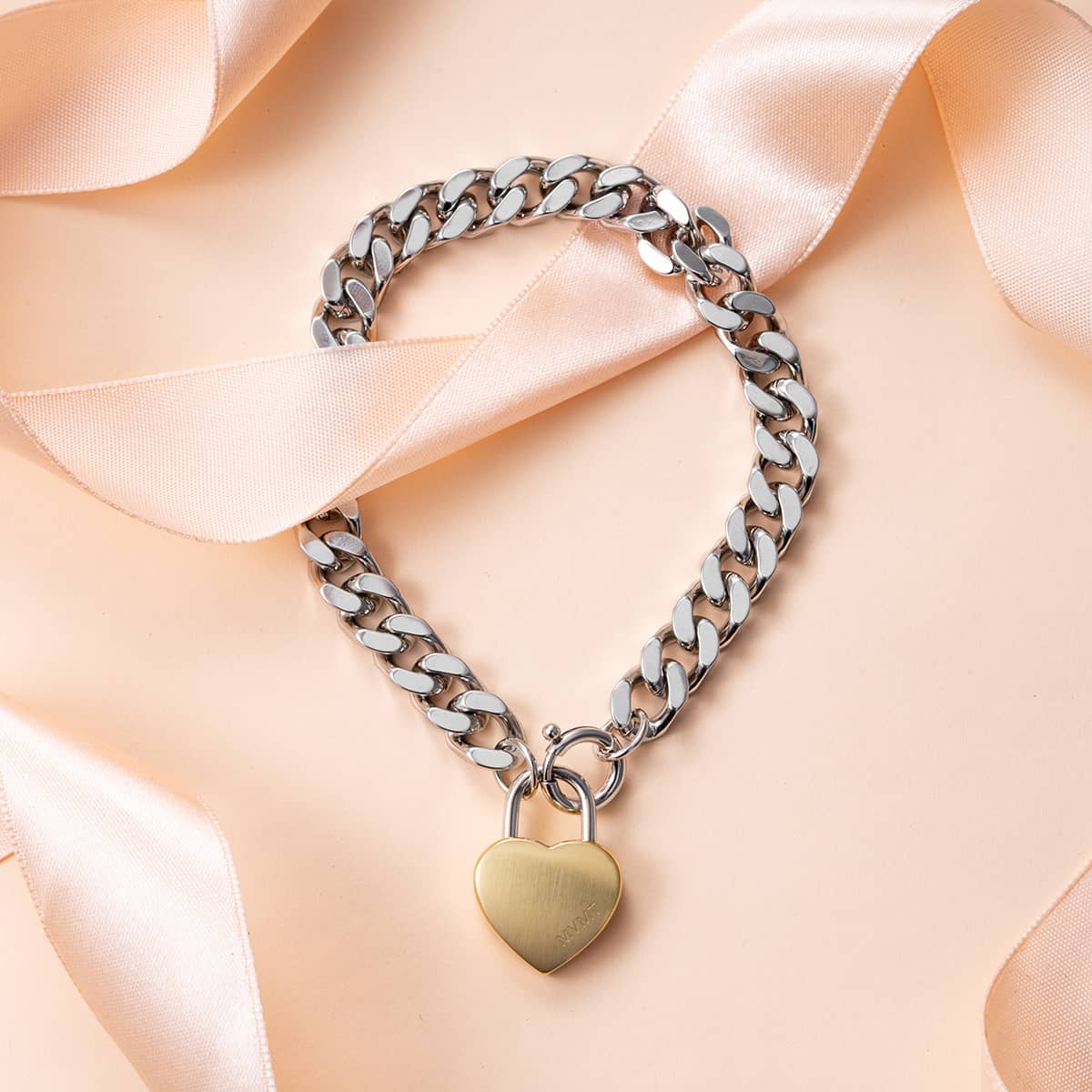 Chunky Heartlock Chain Women's Bracelet