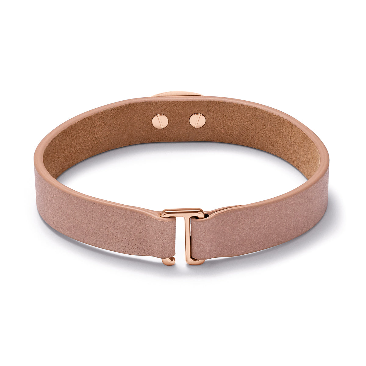 Leather Heartlock Bracelet Rose Gold
