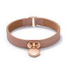 Leather Heartlock Bracelet Rose Gold