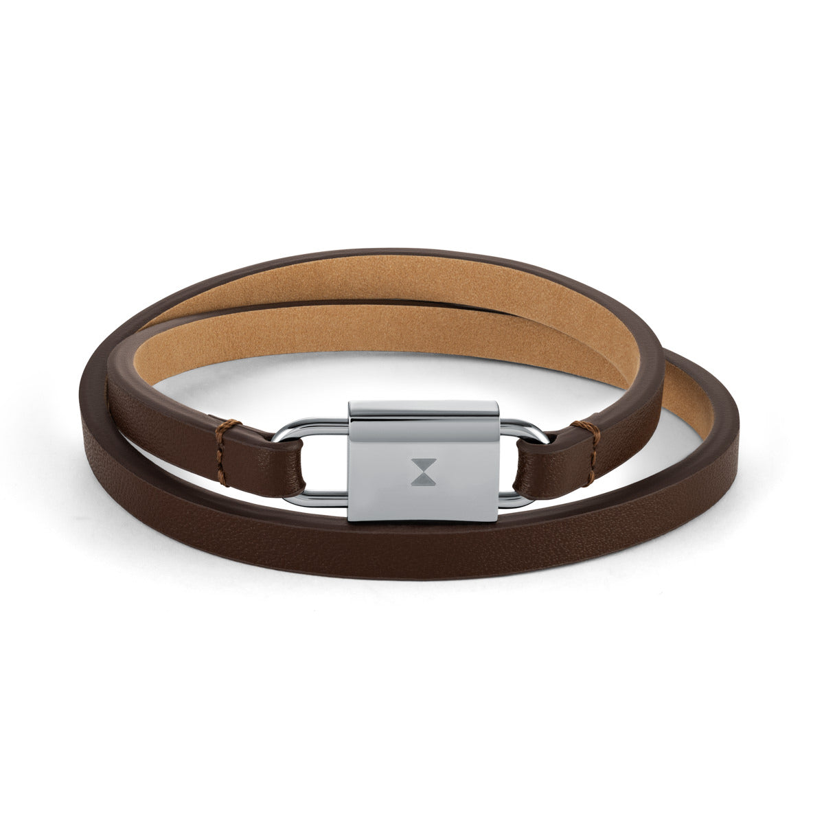 Padlock Bracelet Brown + Gold
