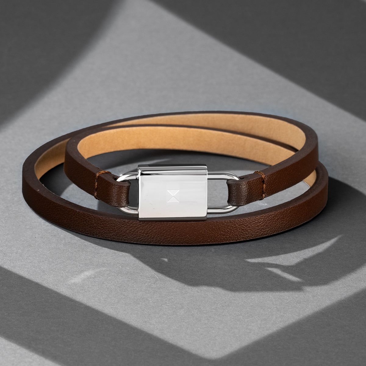 Padlock Bracelet Brown + Gold