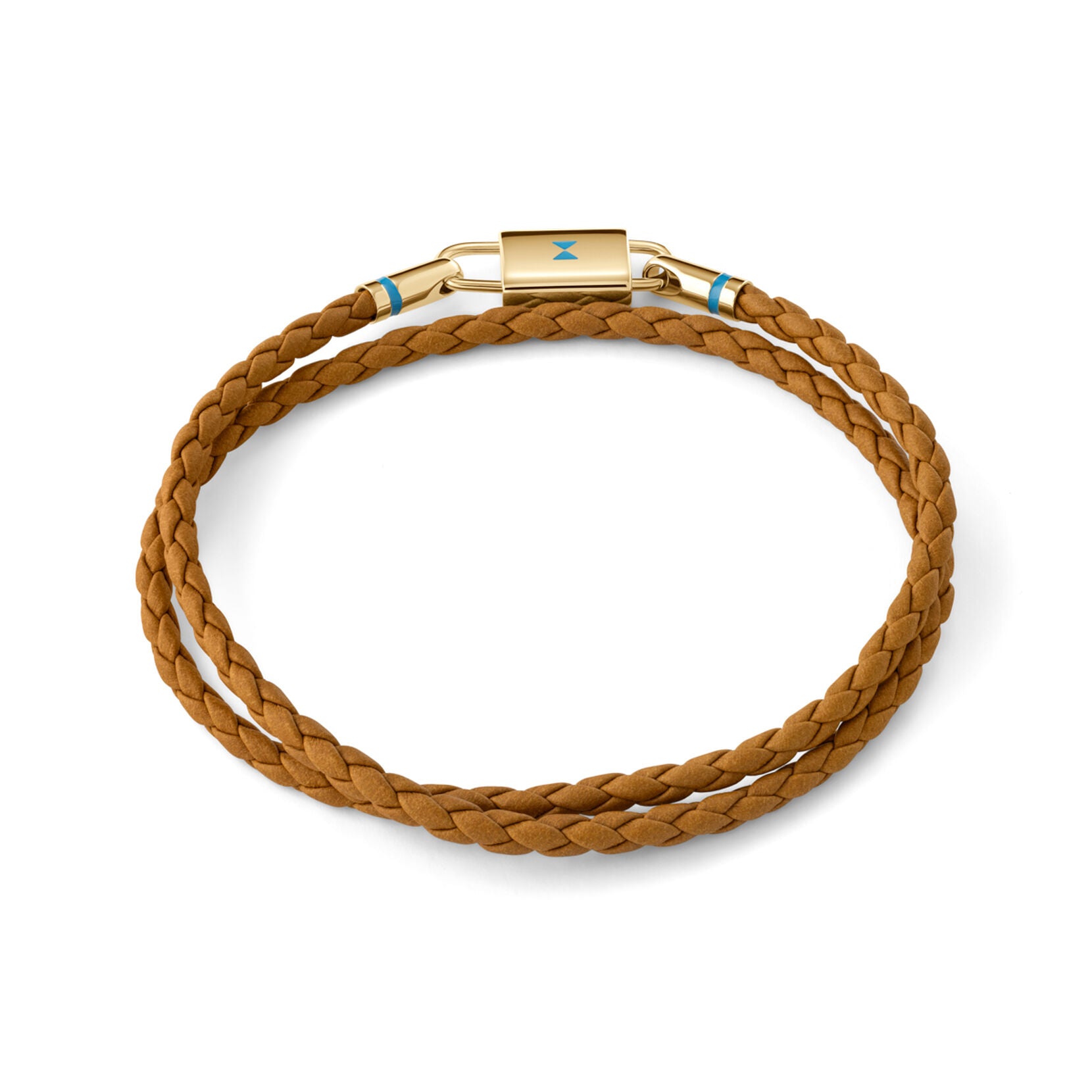 Braided Leather Bracelet Brown/Gold | MVMT
