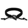 Sculpted Shark Tooth Pendant Bracelet Black
