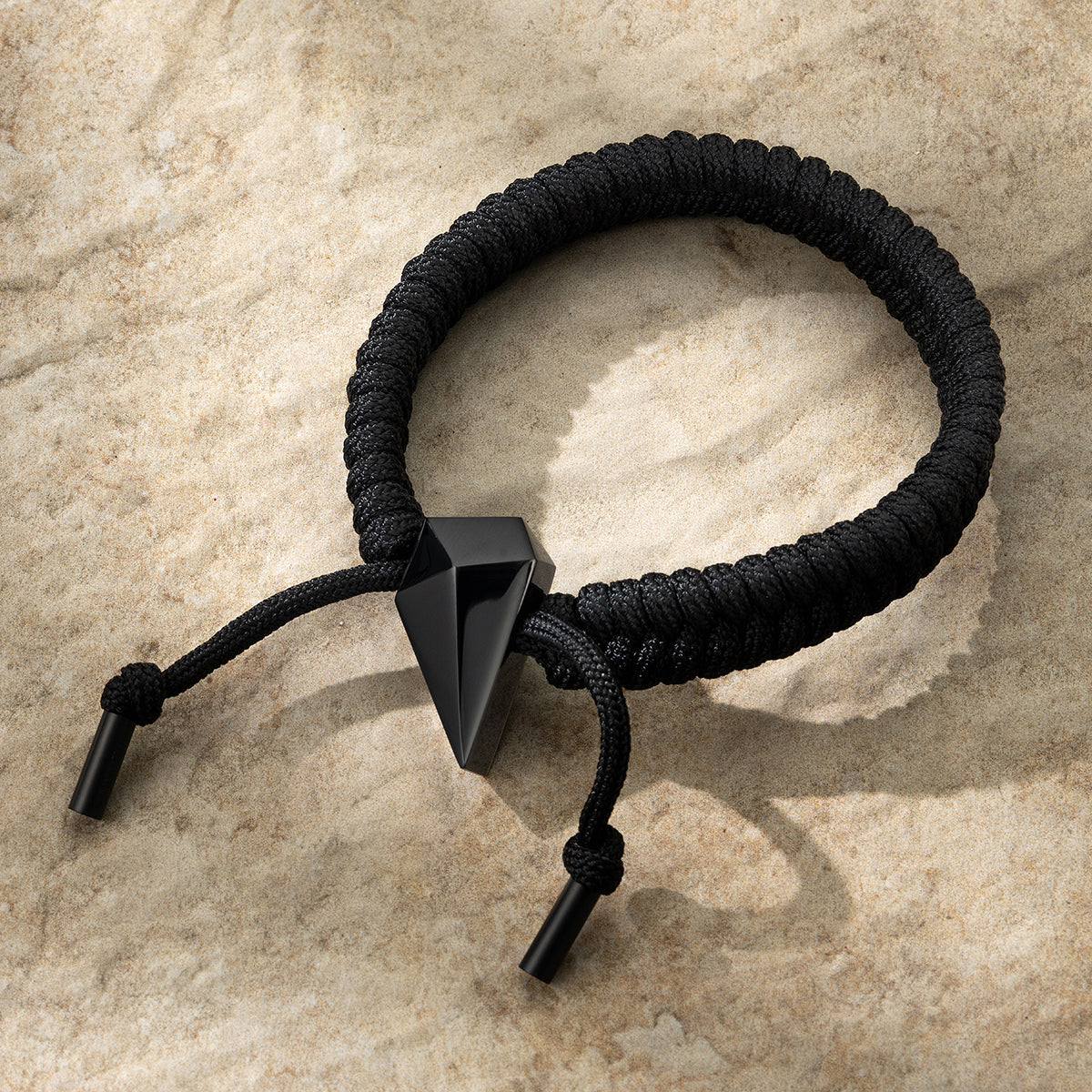Sculpted Shark Tooth Pendant Bracelet Black