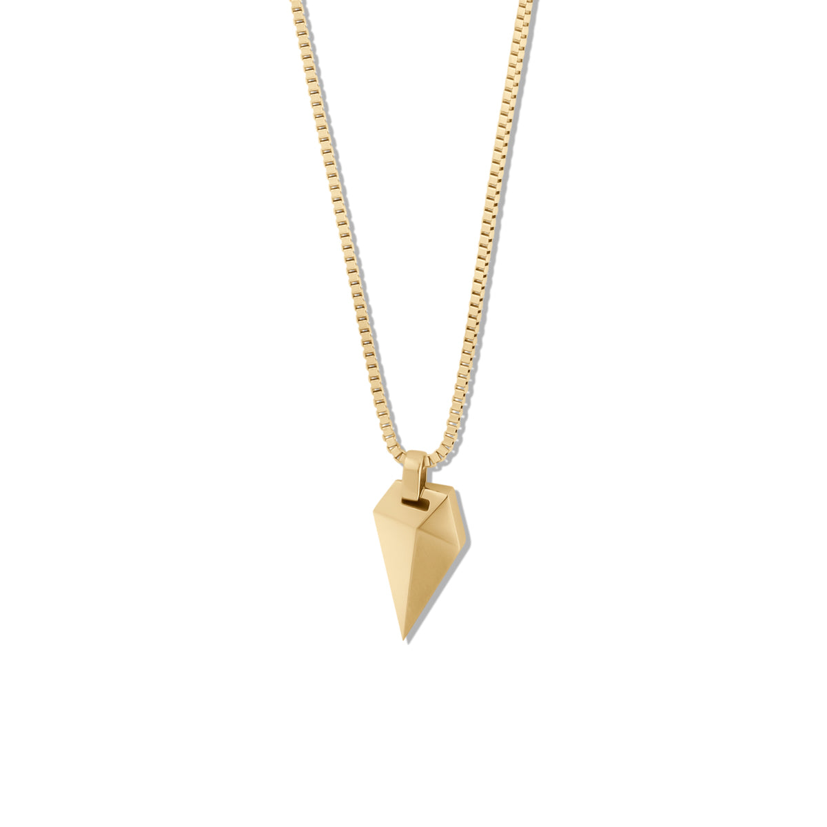 Sculpted Shark Tooth Pendant Necklace Gold