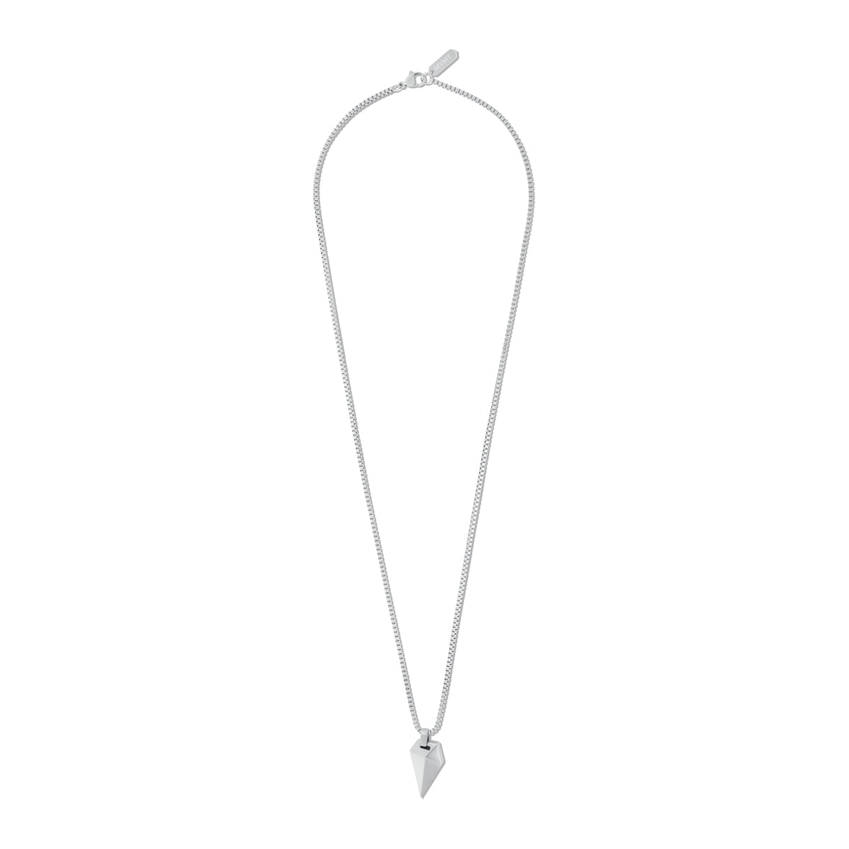 Sculpted Shark Tooth Pendant Necklace Silver