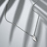 Sculpted Shark Tooth Pendant Necklace Silver