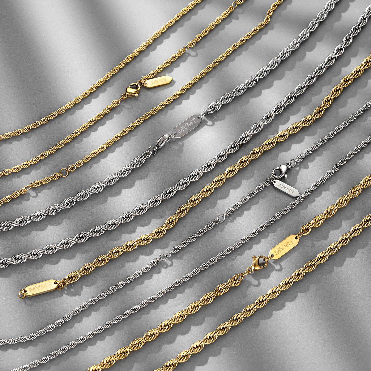 Rope Chain Necklace - 2.4MM Silver