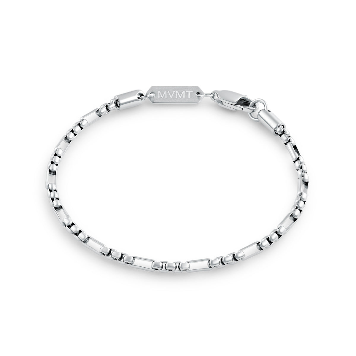 Figaro Box Chain Bracelet Silver