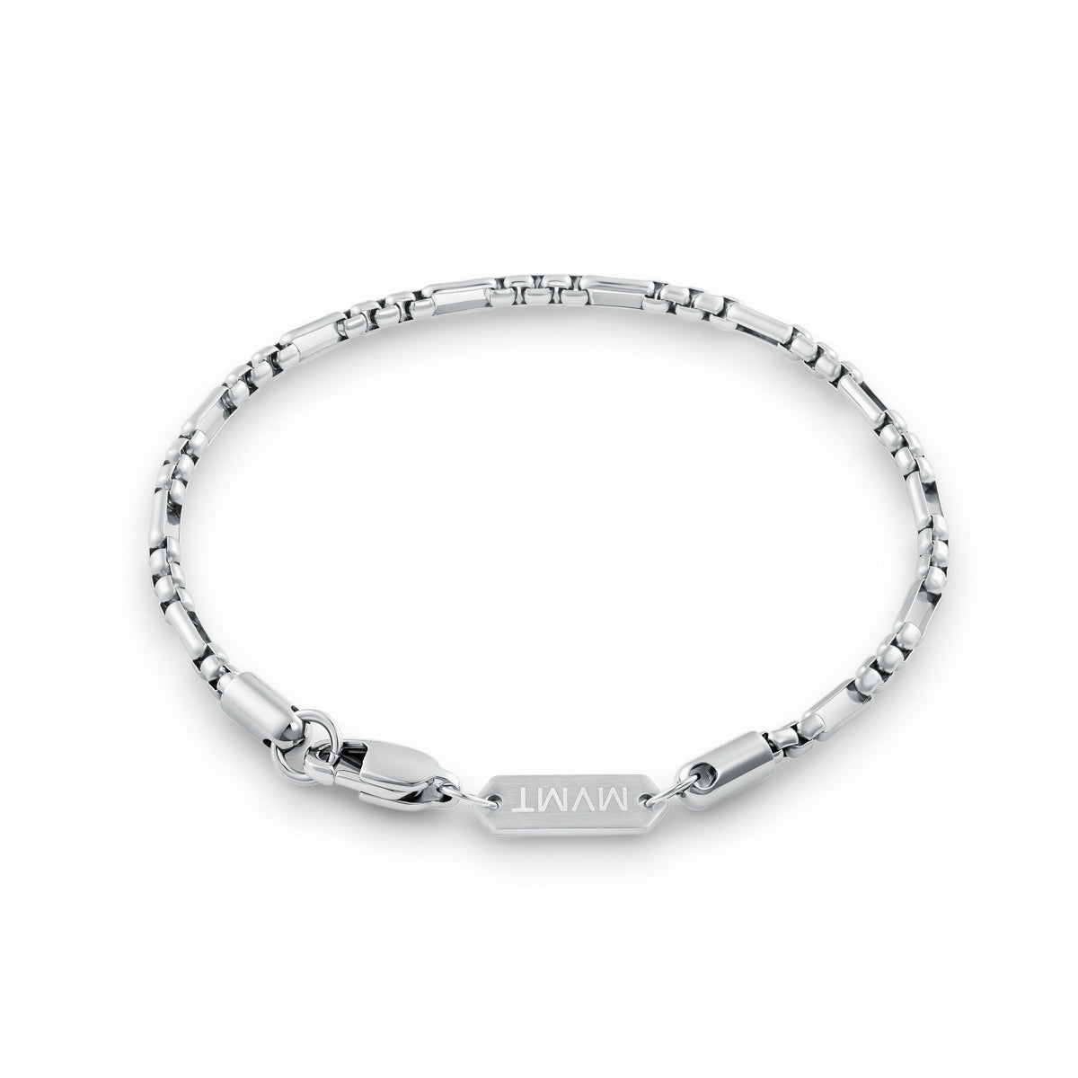 Figaro Box Chain Bracelet Silver