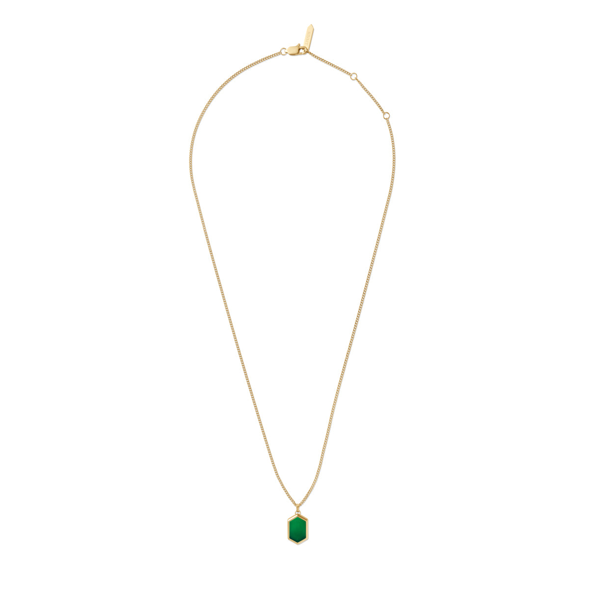 Hex Pendant Necklace Green Malachite