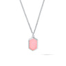 Hex Pendant Necklace Pink Quartz