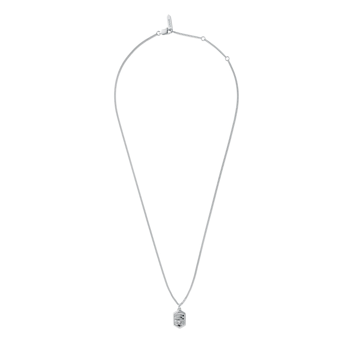 Hex Pendant Necklace Silver