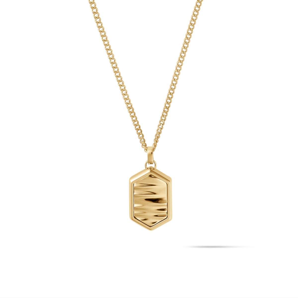 Hex Pendant Necklace Gold