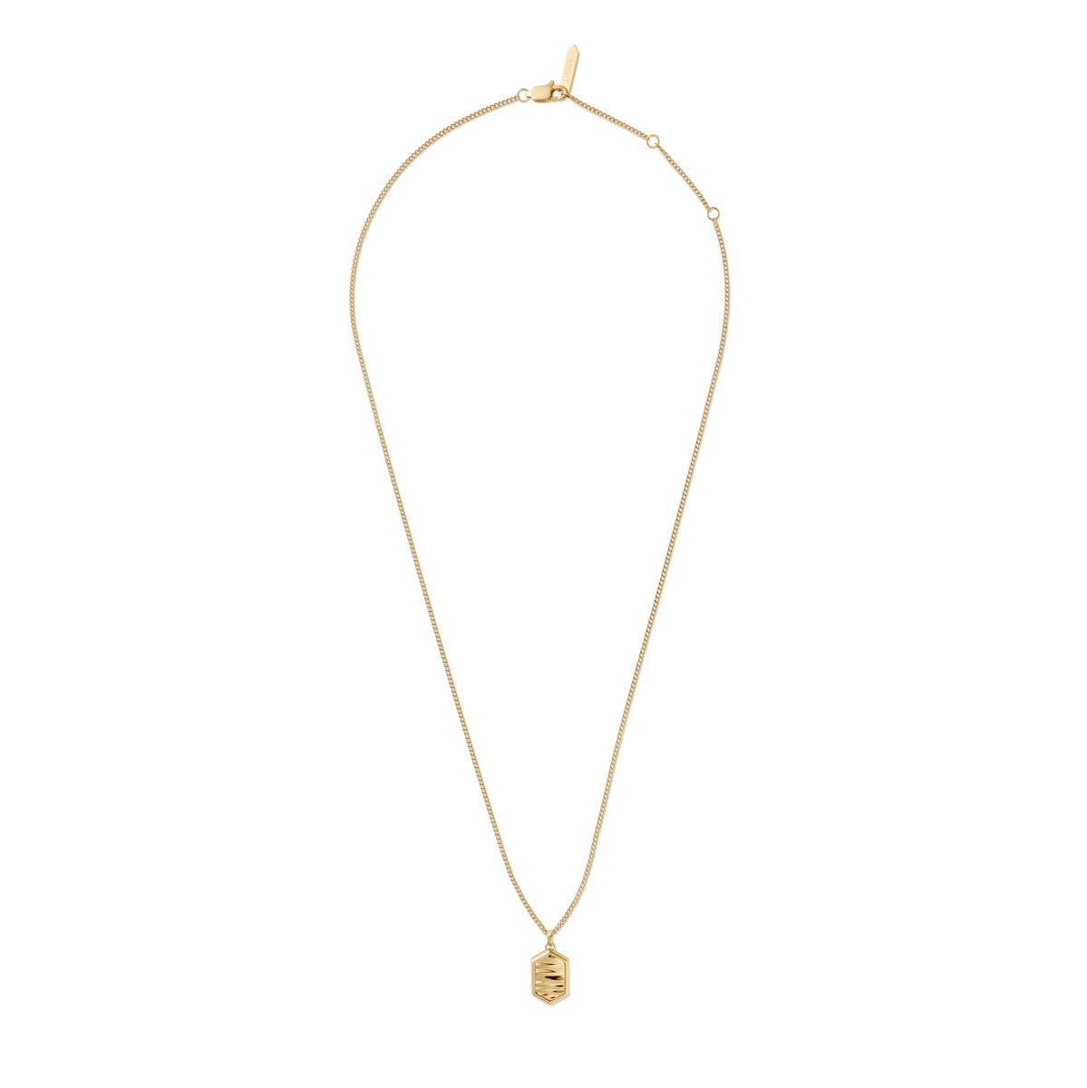 Hex Pendant Necklace Gold