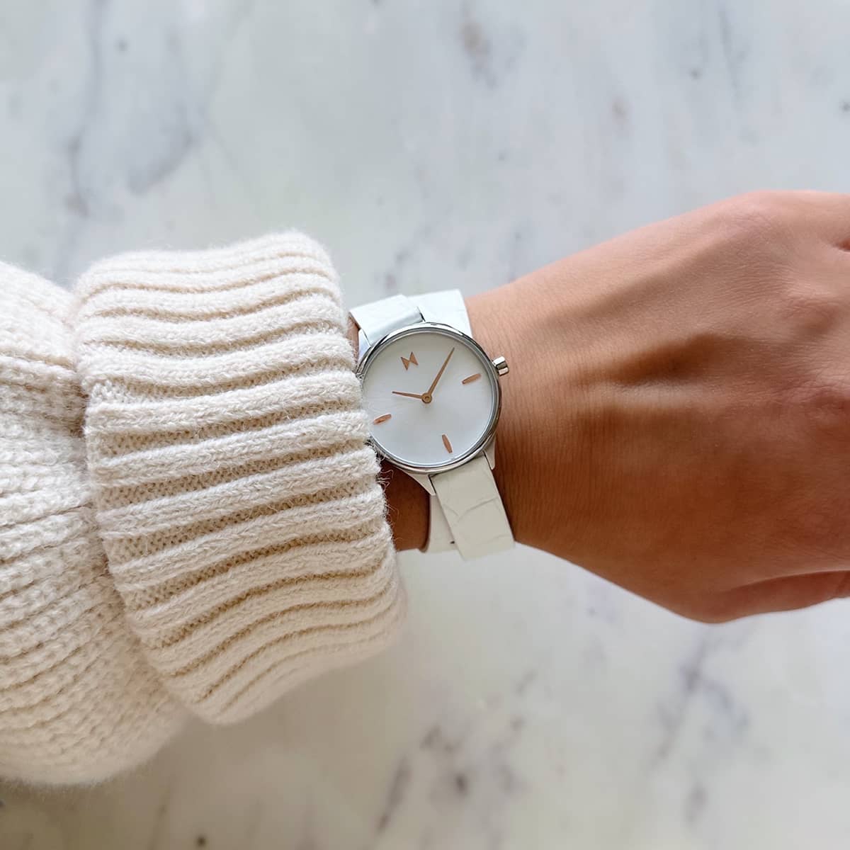 Reina - 12mm Sugar White Italian Leather