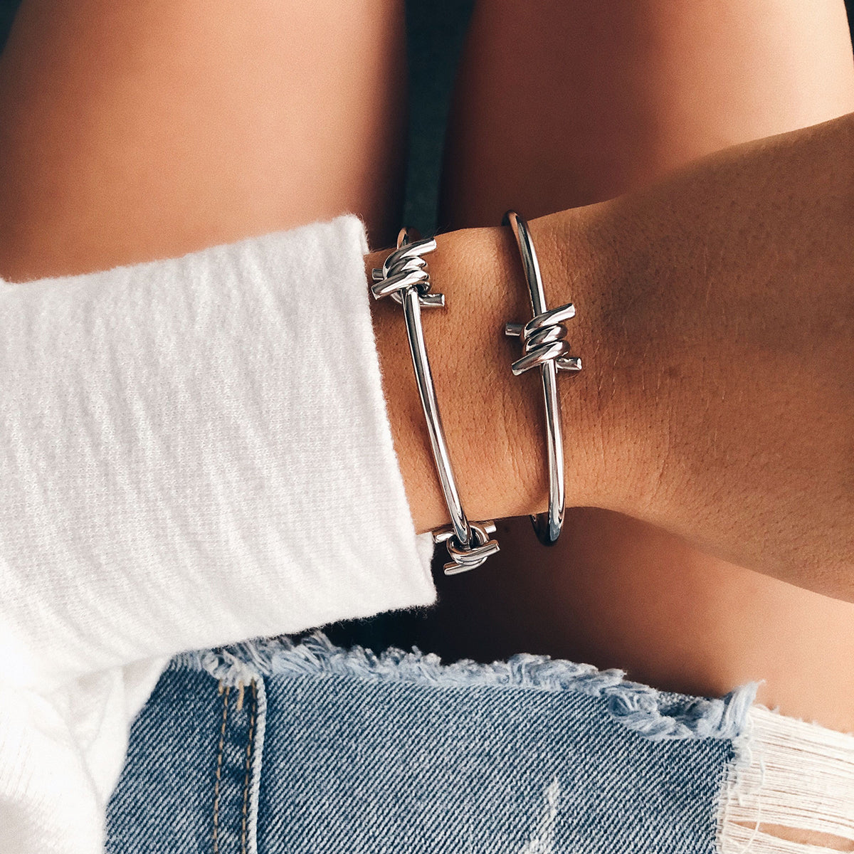 Double Barbed Cuff Silver