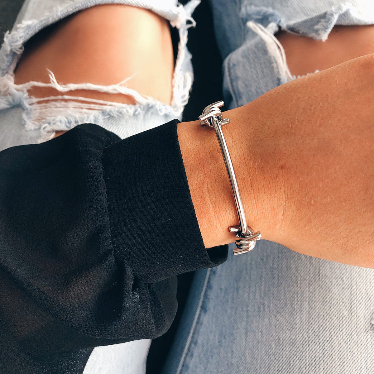 Double Barbed Cuff Silver