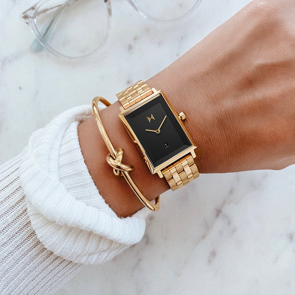 Signature Square Mason Gold 24mm