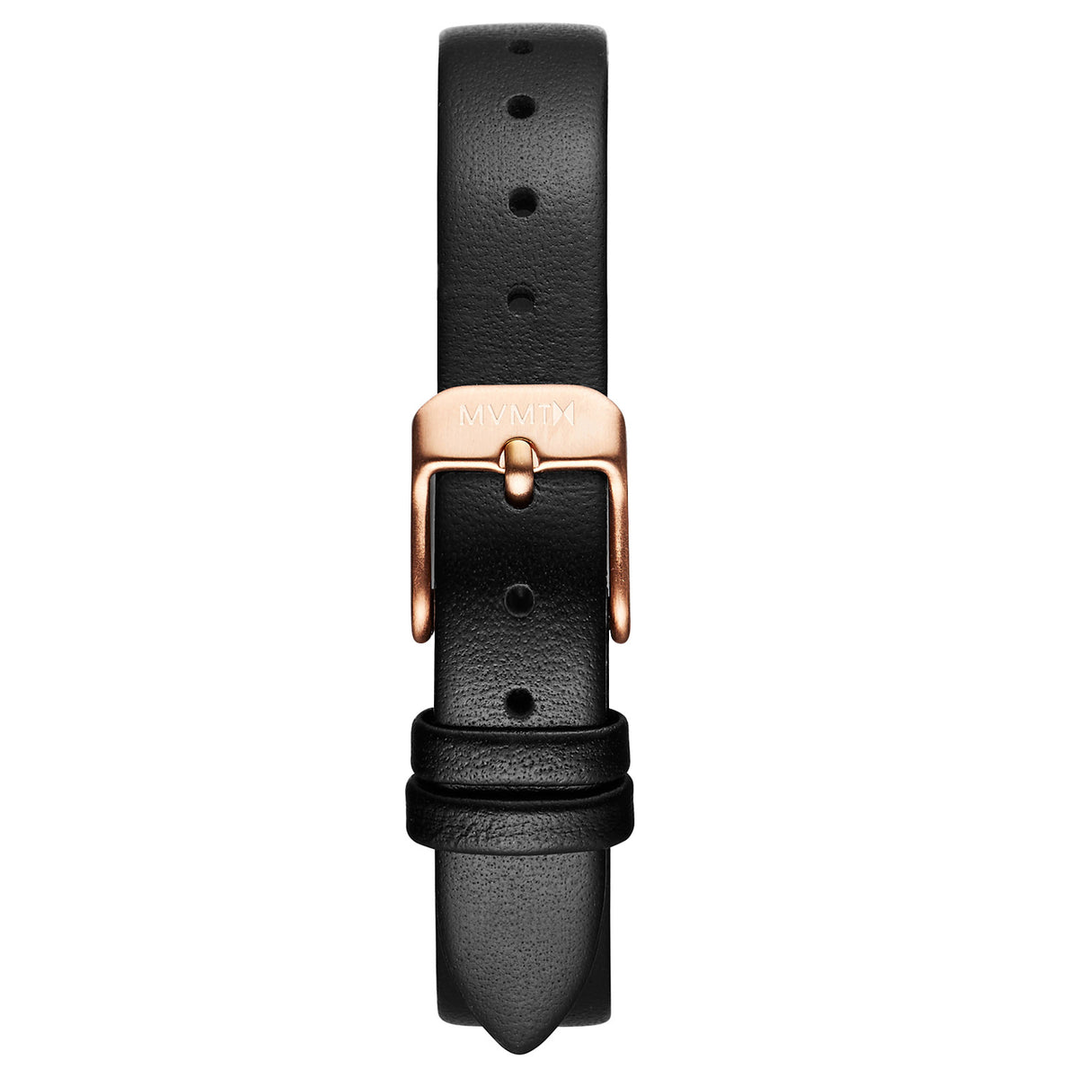 MOD - 12mm Black Leather Rose Gold Buckle