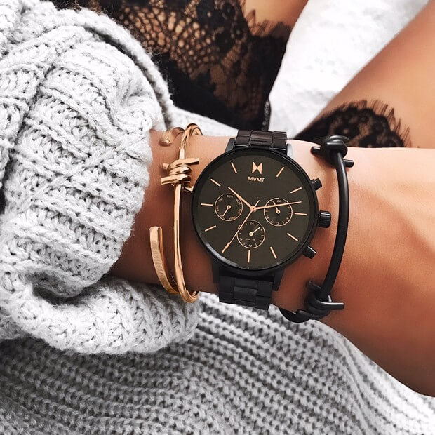 MVMT Ladies Nova Black Plated Watch