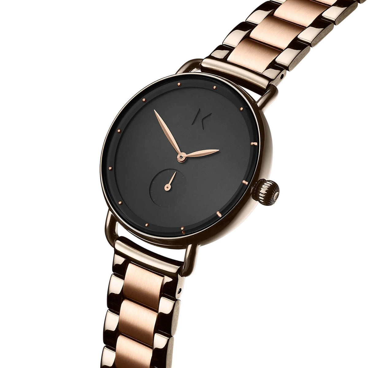 MVMT Ladies Bloom Taupe & Rose Gold Plated Watch