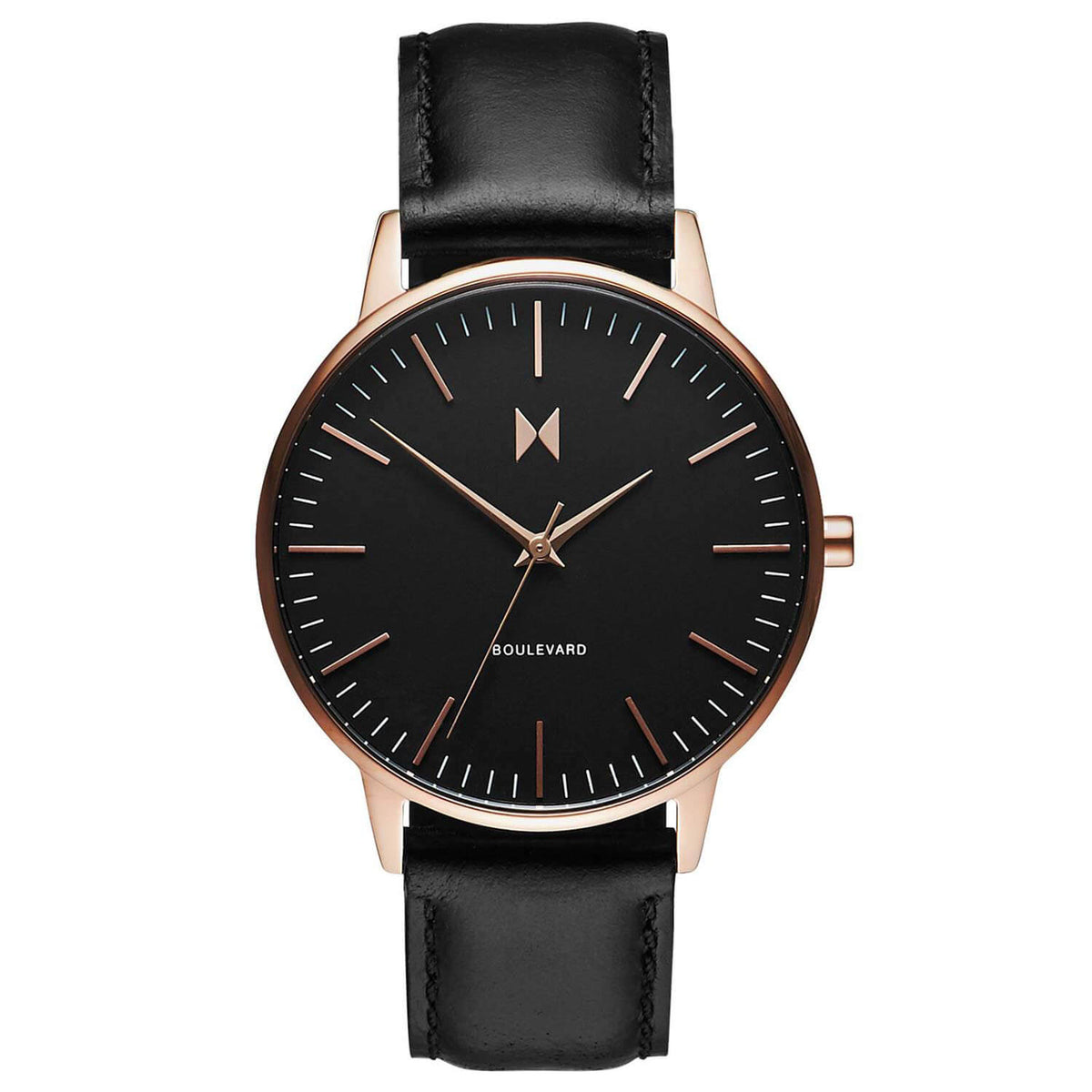 MVMT Ladies Boulevard Black Leather Watch