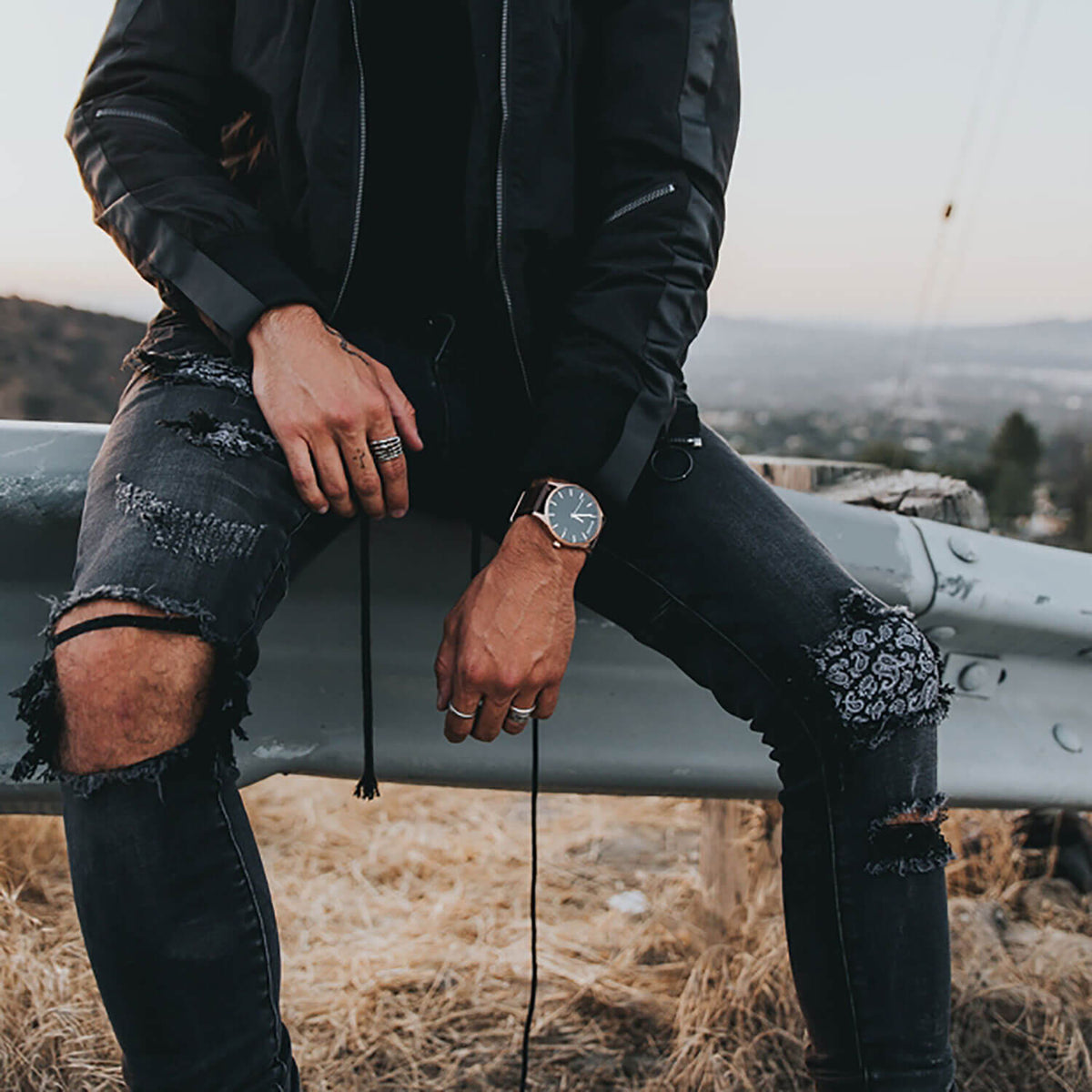 MVMT Men's Classic Black Leather Watch