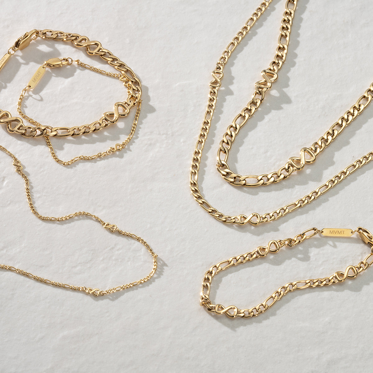 Figaro Chain Necklace - 1.8MM Gold