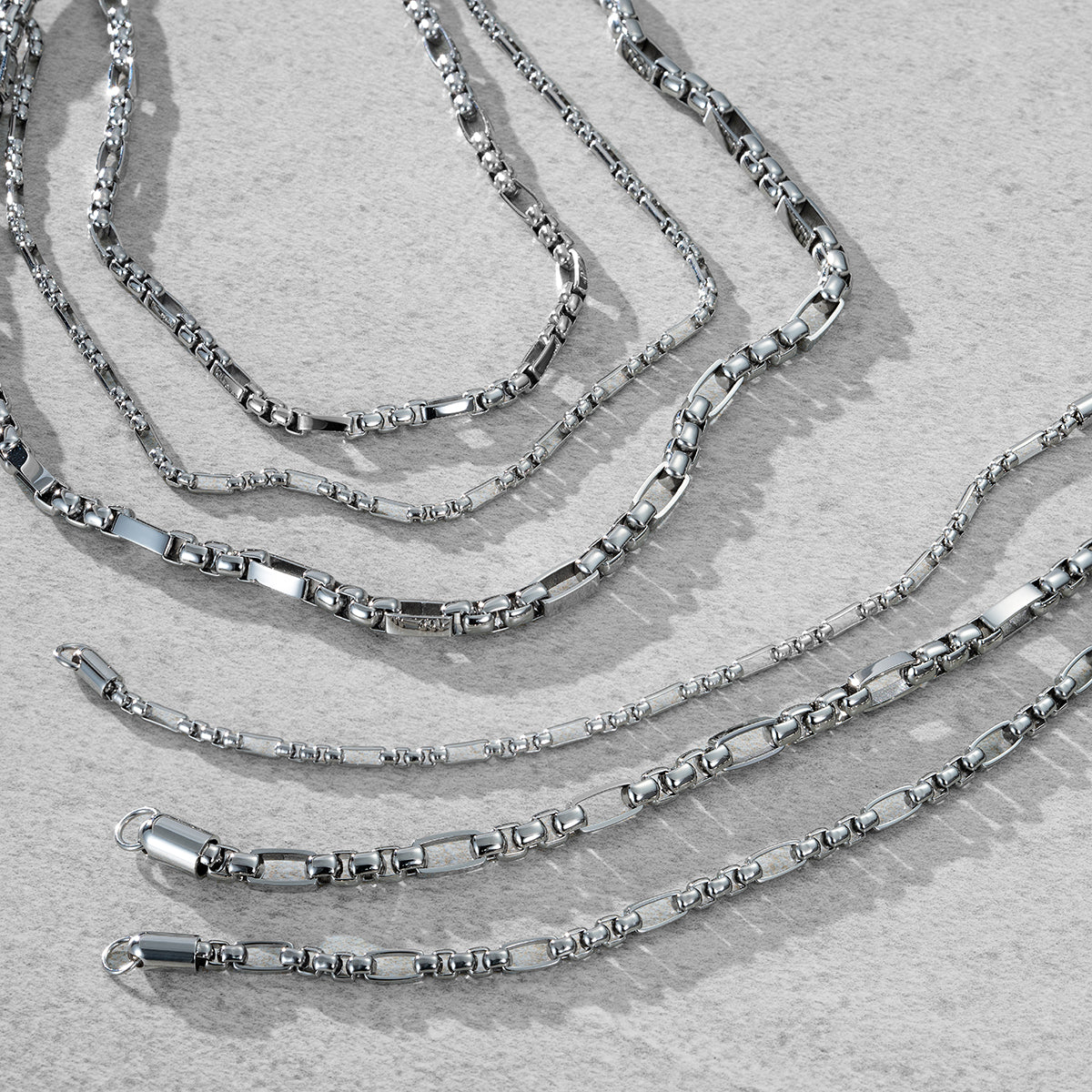 Figaro Box Chain Bracelet Silver
