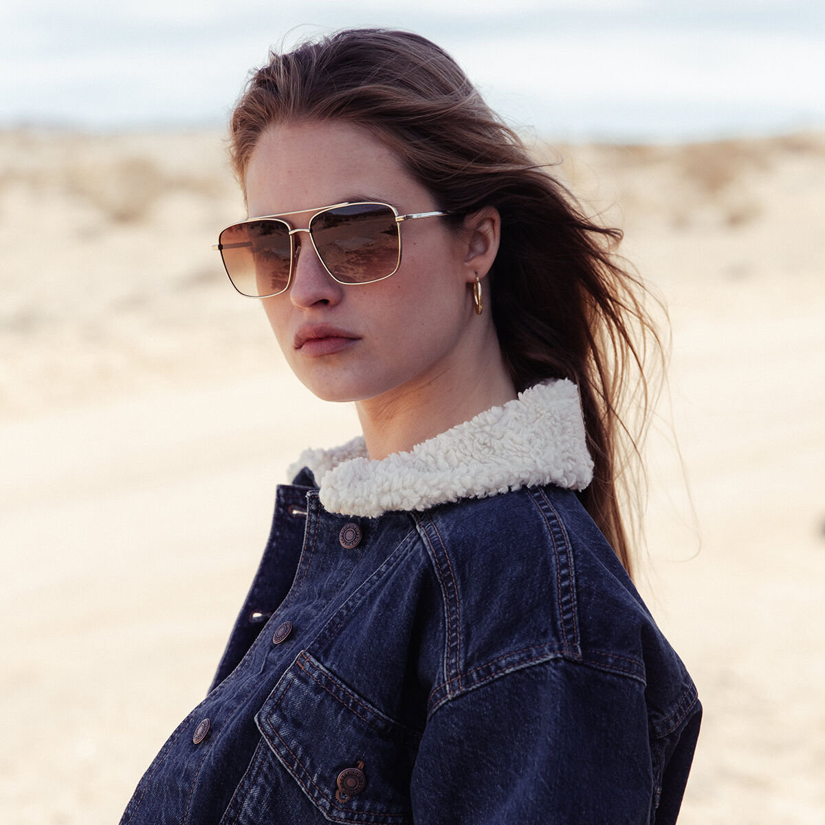 Quay On The Fly womens navigator sunglasses in yellow tort | ASOS