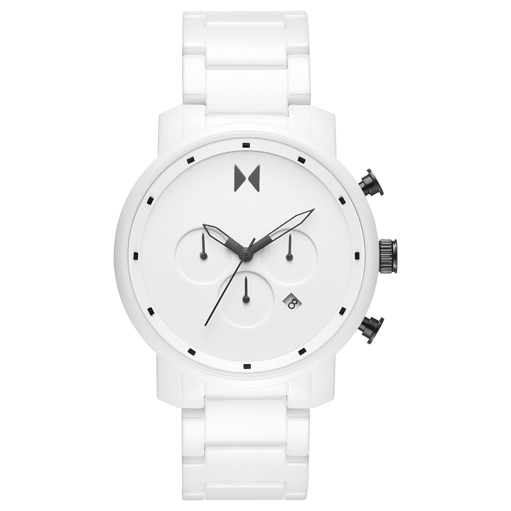 Ceramic Chrono Ceramic | MVMT White White Watch | Gloss MVMT
